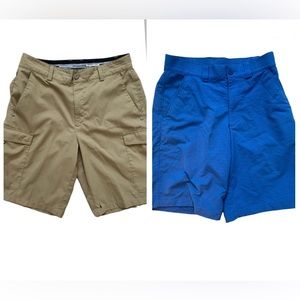 Under Armour Athletic Chino Cargo Shorts Mens Size 30 2 pairs blue and khaki